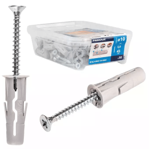 UNO® Universāls dībelis ar skrūvi plastmasas kastē