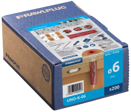 UNO® Universāls dībelis ar skrūvi kartona kastē - Image 5